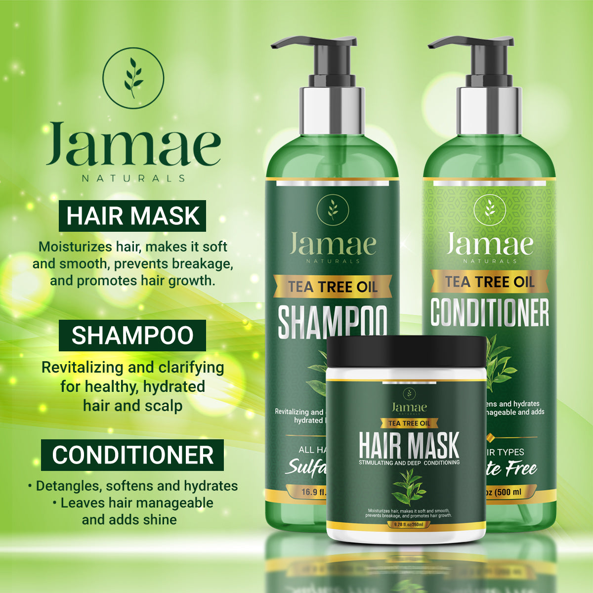 Tea Tree Set (Shampoo,Conditioner and Hair Mask)